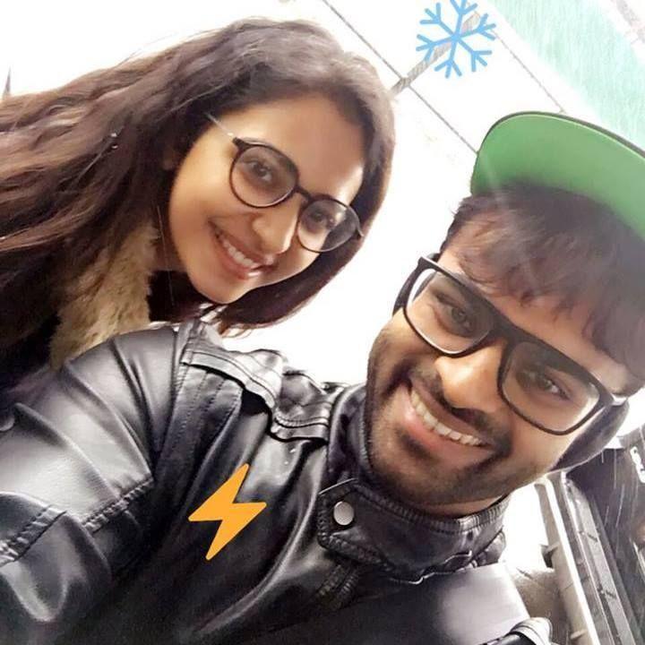 Anasuya with Sai Dharam Tej on the sets of Winner Movie