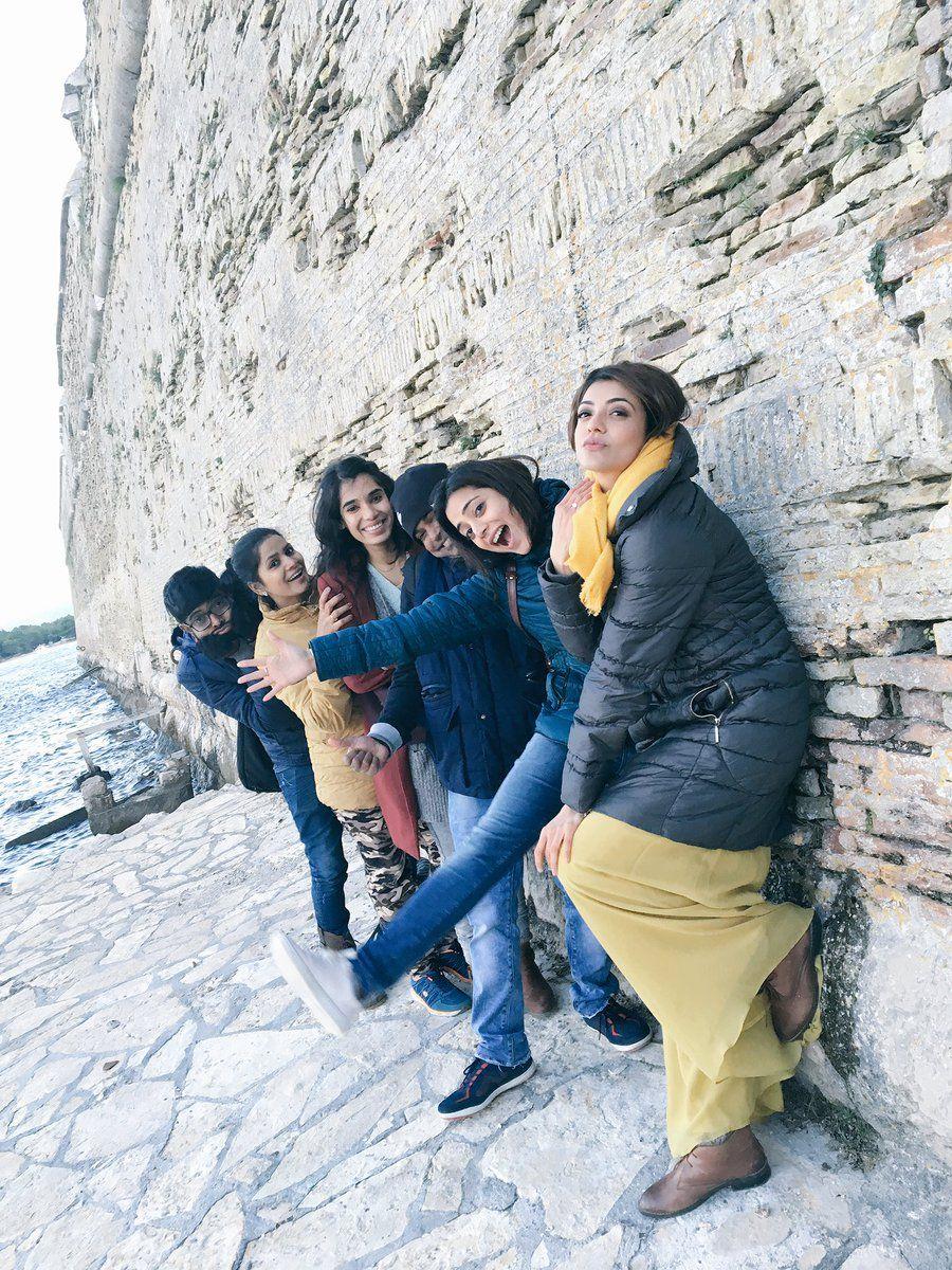 Kajal Agarwal Stills from Shooting Location of Khaidi No 150