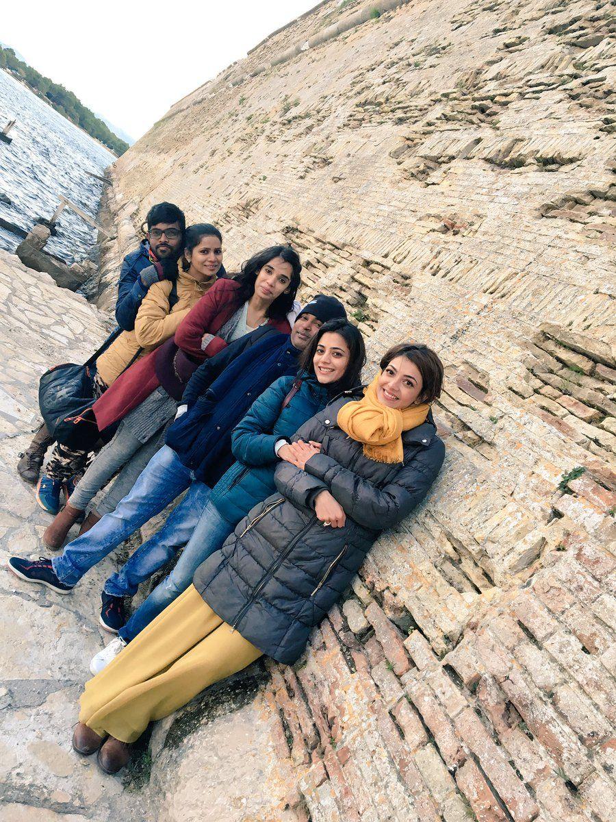 Kajal Agarwal Stills from Shooting Location of Khaidi No 150