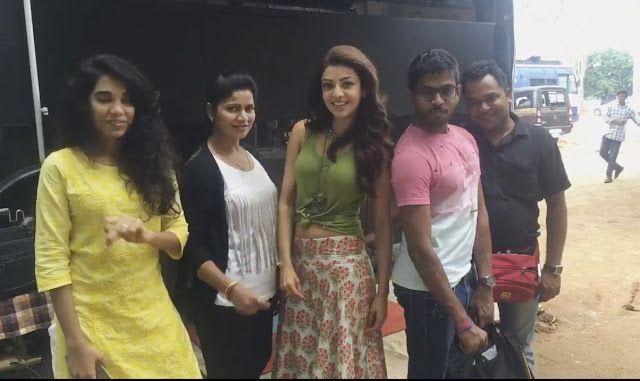 Kajal Agarwal Stills from Shooting Location of Khaidi No 150