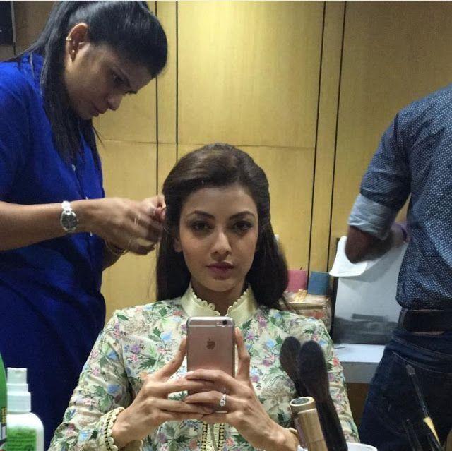 Kajal Agarwal Stills from Shooting Location of Khaidi No 150