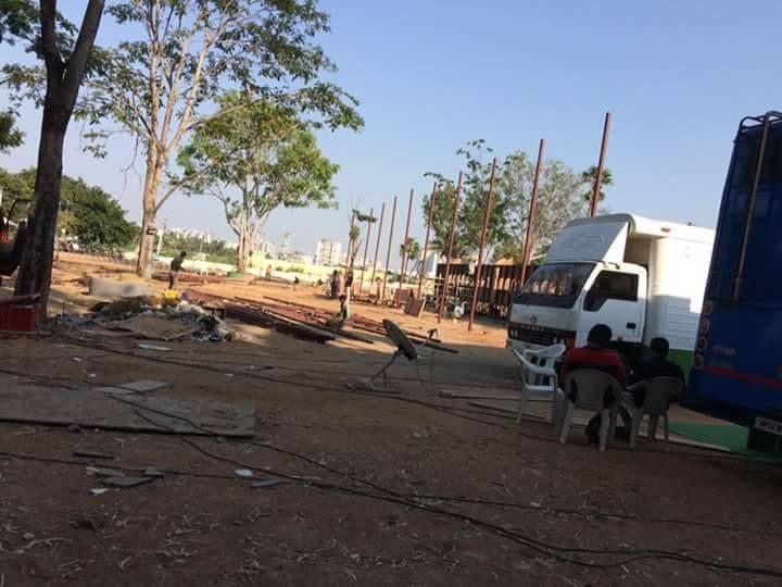 Pawan Kalyan's on the Sets of Katamarayudu Movie