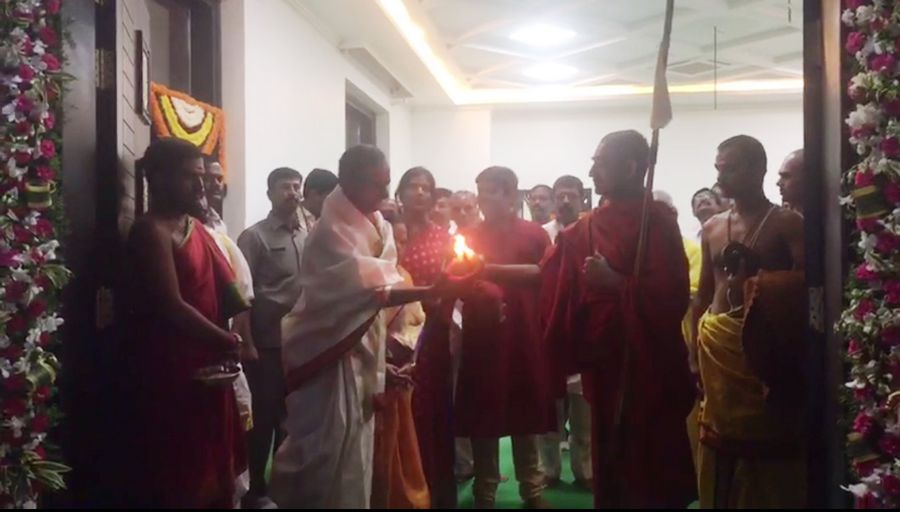 Telangana CM KCR Enters into New Residence Photos