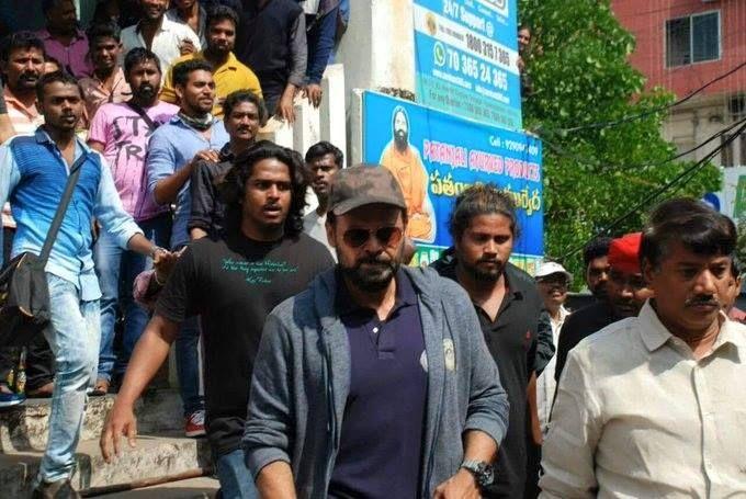 Victory Venkatesh Garu on the sets of GURU Movie