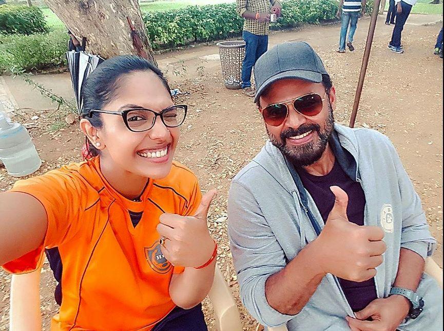 Victory Venkatesh Garu on the sets of GURU Movie