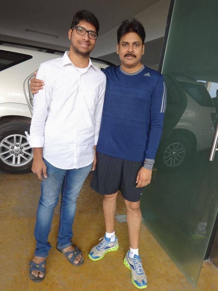 Yesterday Power Star Pawan Kalyan with FANS Photos