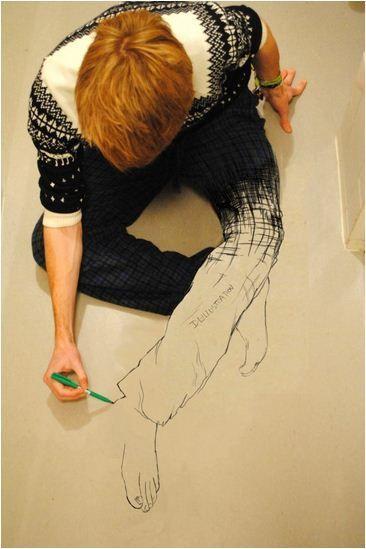 Photos: Artist Dan Lester draws himself into his work