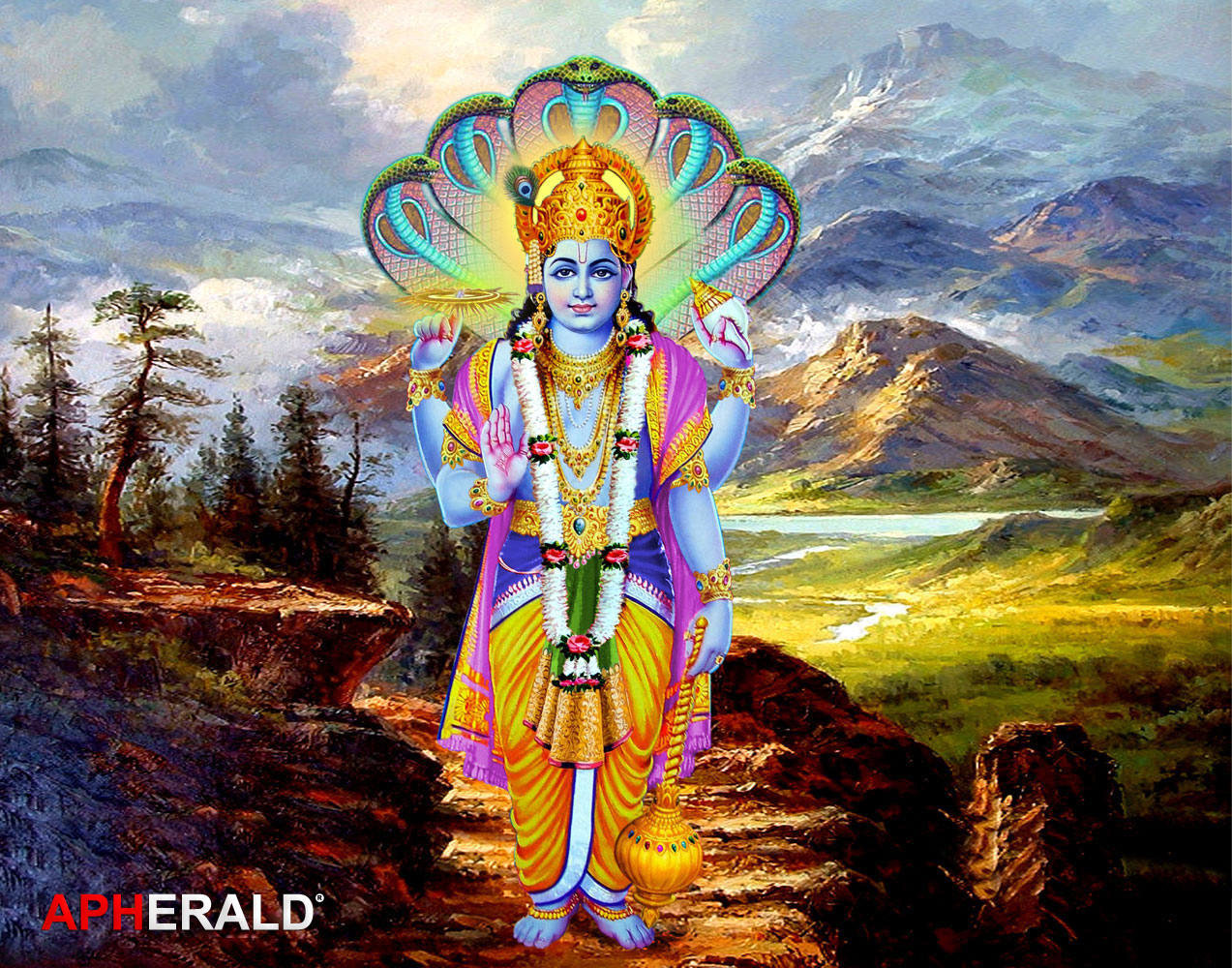 Lord Vishnu, Sky And Water Background, sky, water background, lord  narayana, HD phone wallpaper | Peakpx