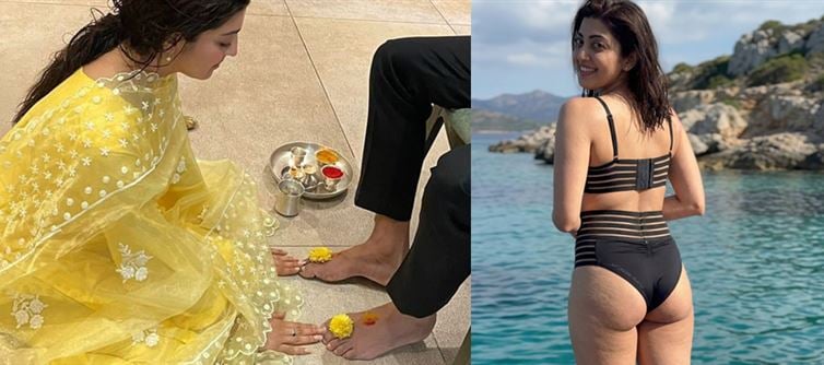 Bikini Pics for Likes, Feet-Touching for Sanskar: Pranitha’s Cringe “Sanatani Feminism” Called Out By Netizens