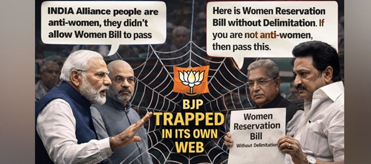 DMK Introduces Women Reservation Bill Without Delimitation – BJP Suddenly Trapped in the Web They Spun