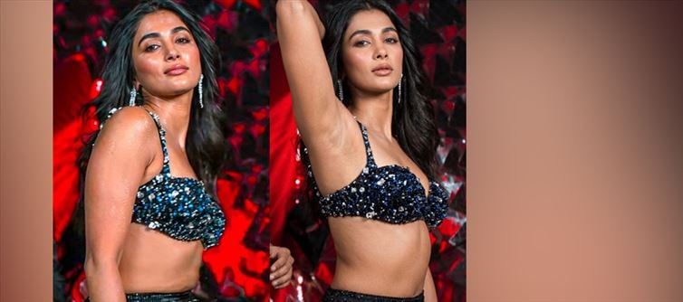 One Look at Pooja Hegde’s Dripping Wet, Bare-Midriff Sequin Look and Your Jaw Will Hit the Floor