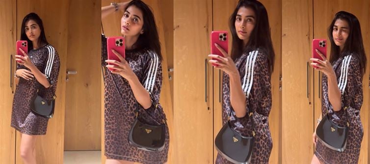 Pooja Hegde Just Made a Transparent T-Shirt Dress Look Like Million-Dollar Sin – Black Prada Bag Included