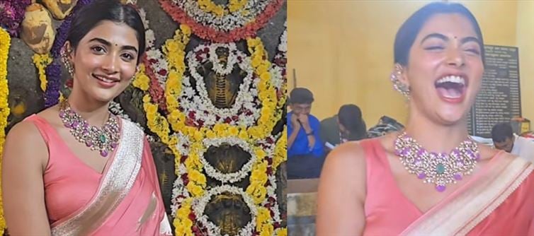 Pooja Hegde Nails the Classic South Star Bollywood Formula: Temple + Saree = Hindi Comeback