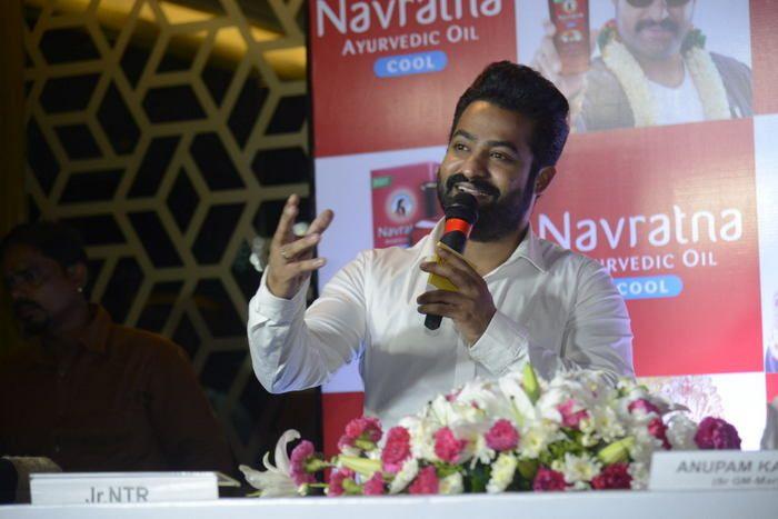 NTR at Navratna Ayurvedic Oil Press Meet Photos