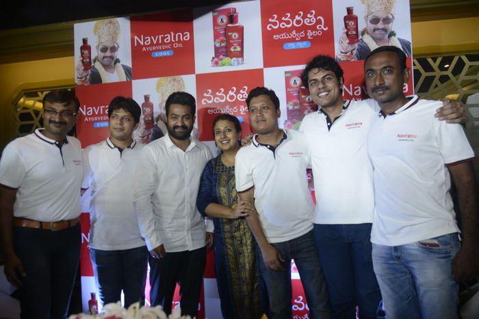 NTR at Navratna Ayurvedic Oil Press Meet Photos