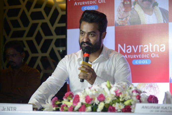 NTR at Navratna Ayurvedic Oil Press Meet Photos