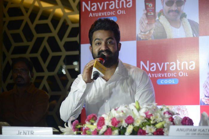 NTR at Navratna Ayurvedic Oil Press Meet Photos