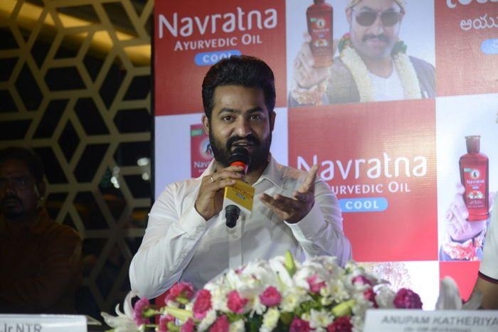 NTR at Navratna Ayurvedic Oil Press Meet Photos