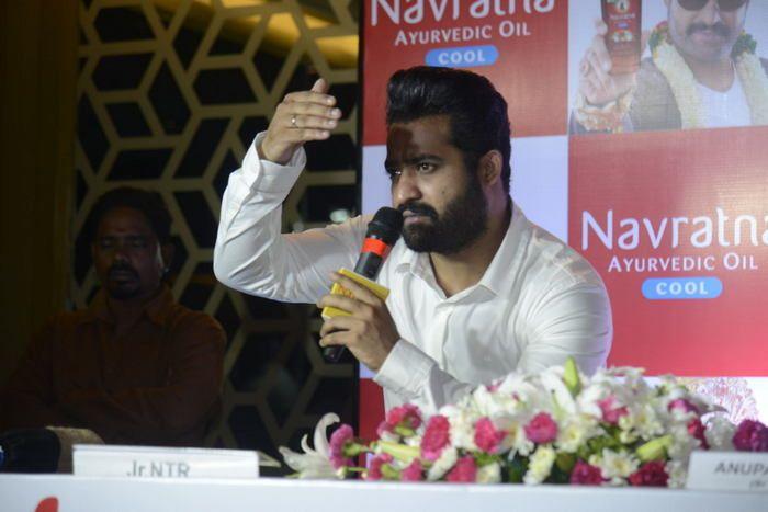 NTR at Navratna Ayurvedic Oil Press Meet Photos