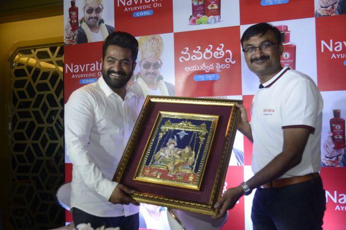 NTR at Navratna Ayurvedic Oil Press Meet Photos