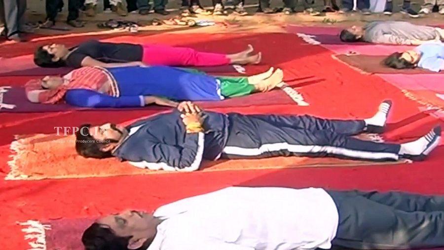 Nandamuri Balakrishna Performs Yoga on International Day Photos
