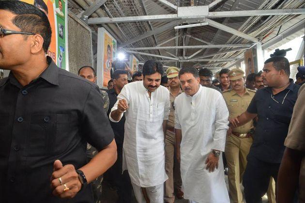 Pawan kalyan Train Journey Photos