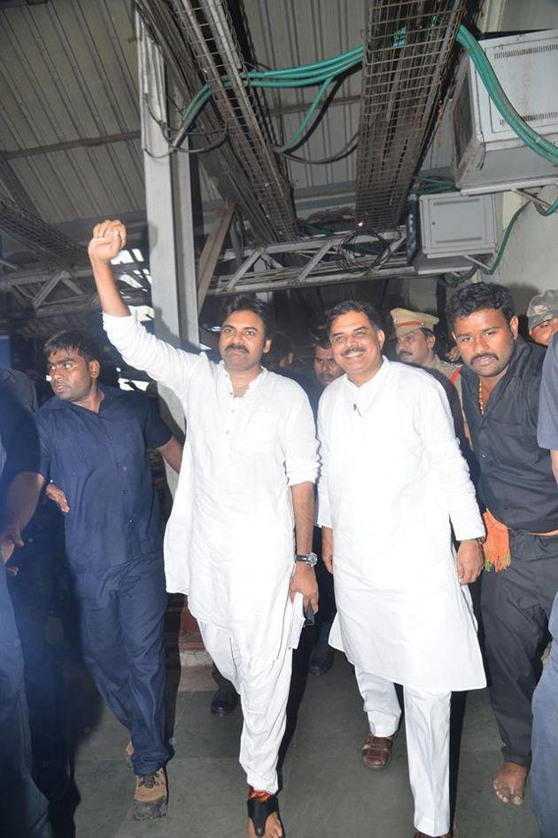 Pawan kalyan Train Journey Photos