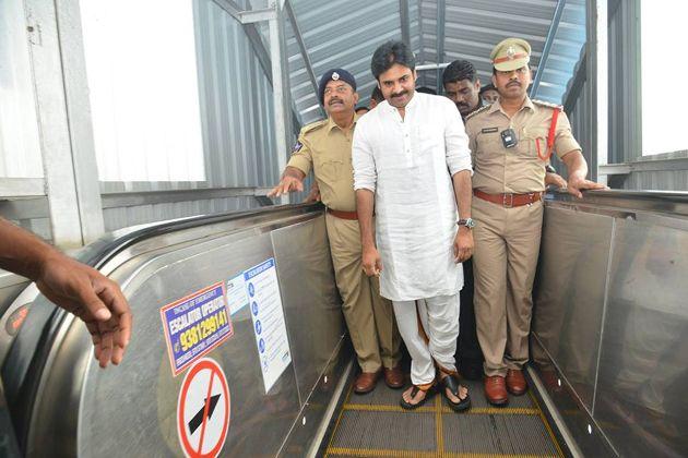 Pawan kalyan Train Journey Photos