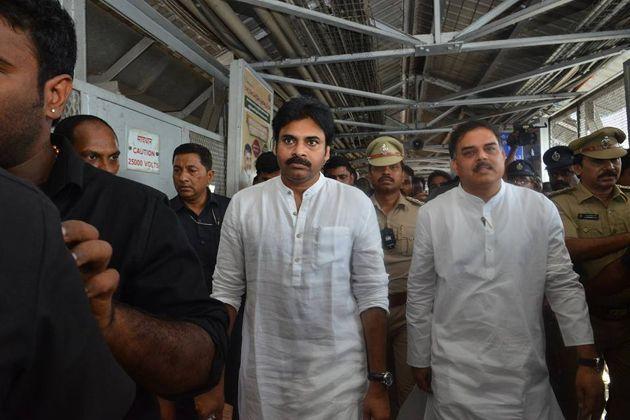 Pawan kalyan Train Journey Photos