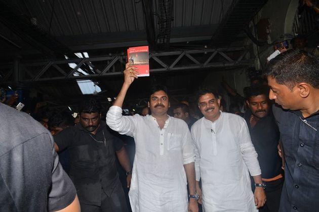 Pawan kalyan Train Journey Photos