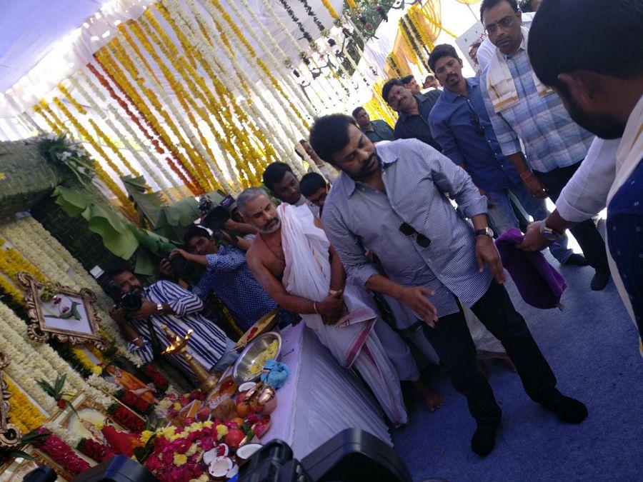 Photos: Megastar Chiranjeevi At Ram Charan-Sukumar Movie Launch