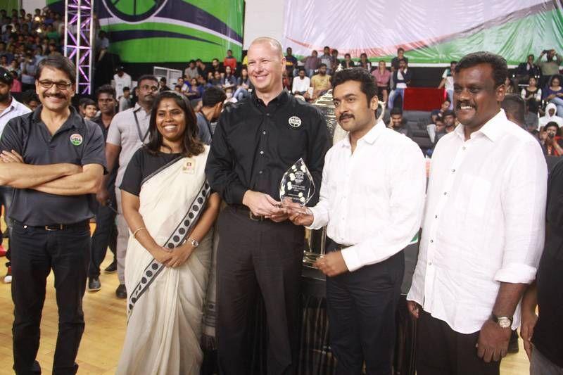 Suriya Stills At UBA Pro Basketball Players Felicitation
