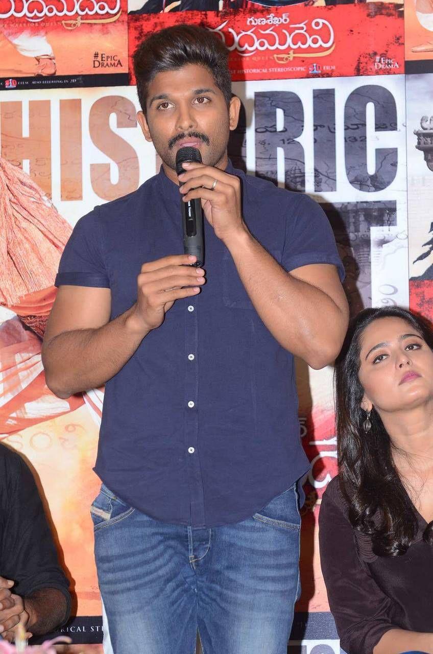 Allu Arjun Latest Stills At Rudhramadevi Success Meet