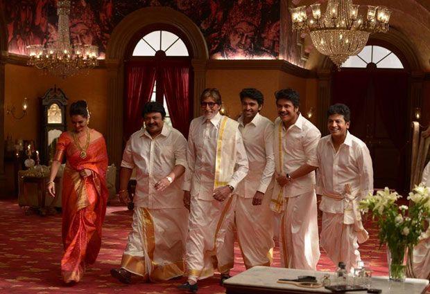 Amitabh Bachchan Stills In A Mundu with Vikram Prabhu Nagarjuna