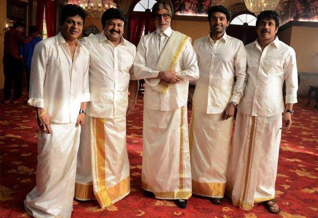 Amitabh Bachchan Stills In A Mundu with Vikram Prabhu Nagarjuna