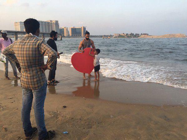 Chiyaan Vikram at Spirit Of Chennai Song Shooting Spot Photos