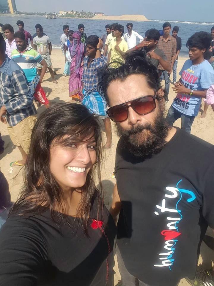 Chiyaan Vikram at Spirit Of Chennai Song Shooting Spot Photos
