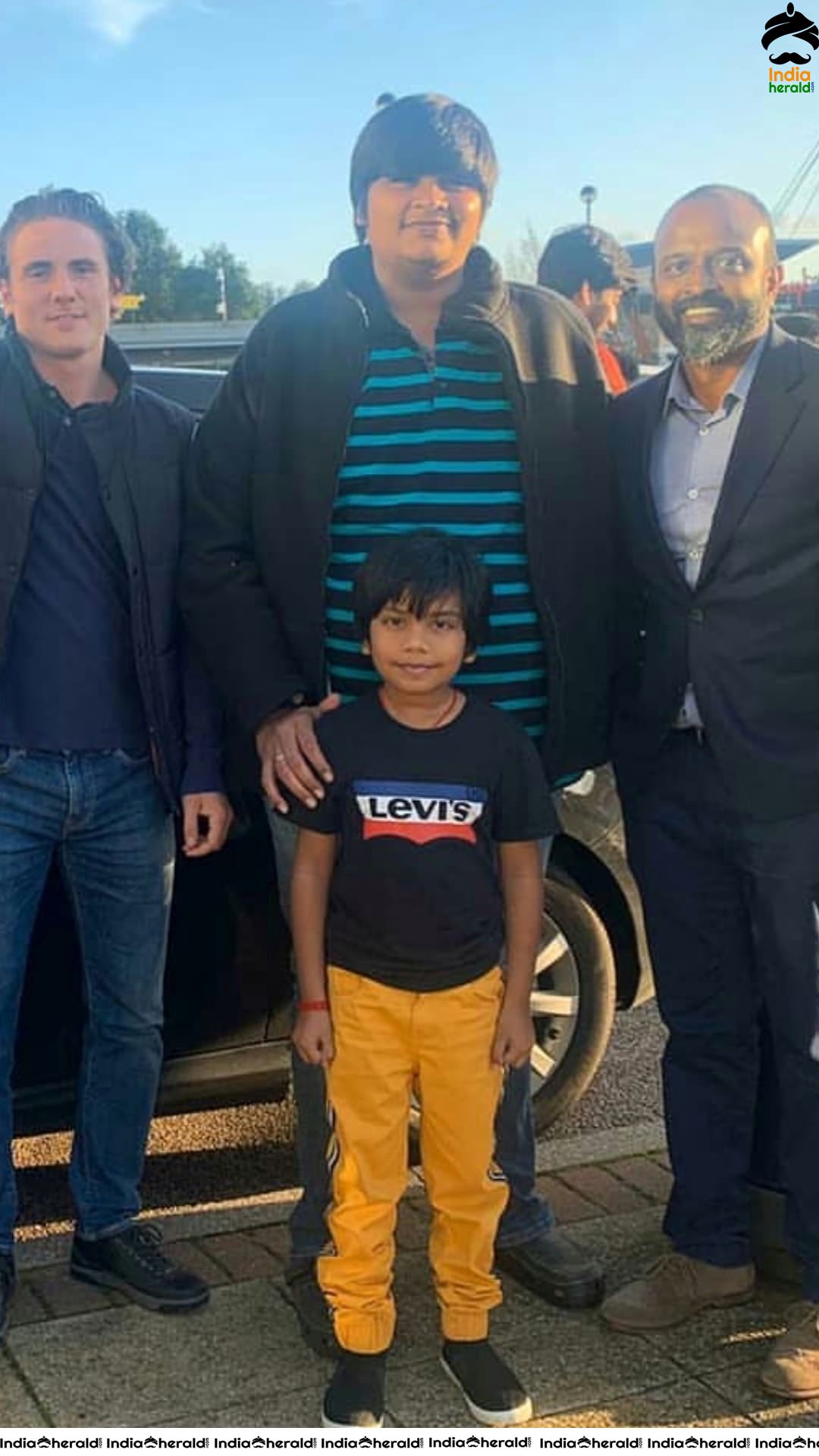 Dhanush with Master Ashwanth in London for the shooting of