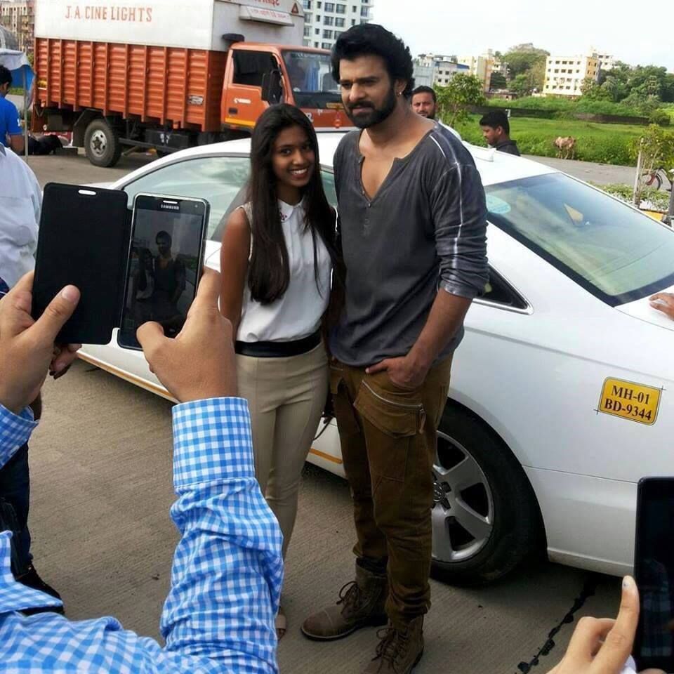 Prabhas with Lady Fans Photos