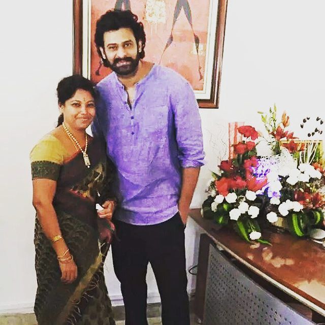 Prabhas with Lady Fans Photos