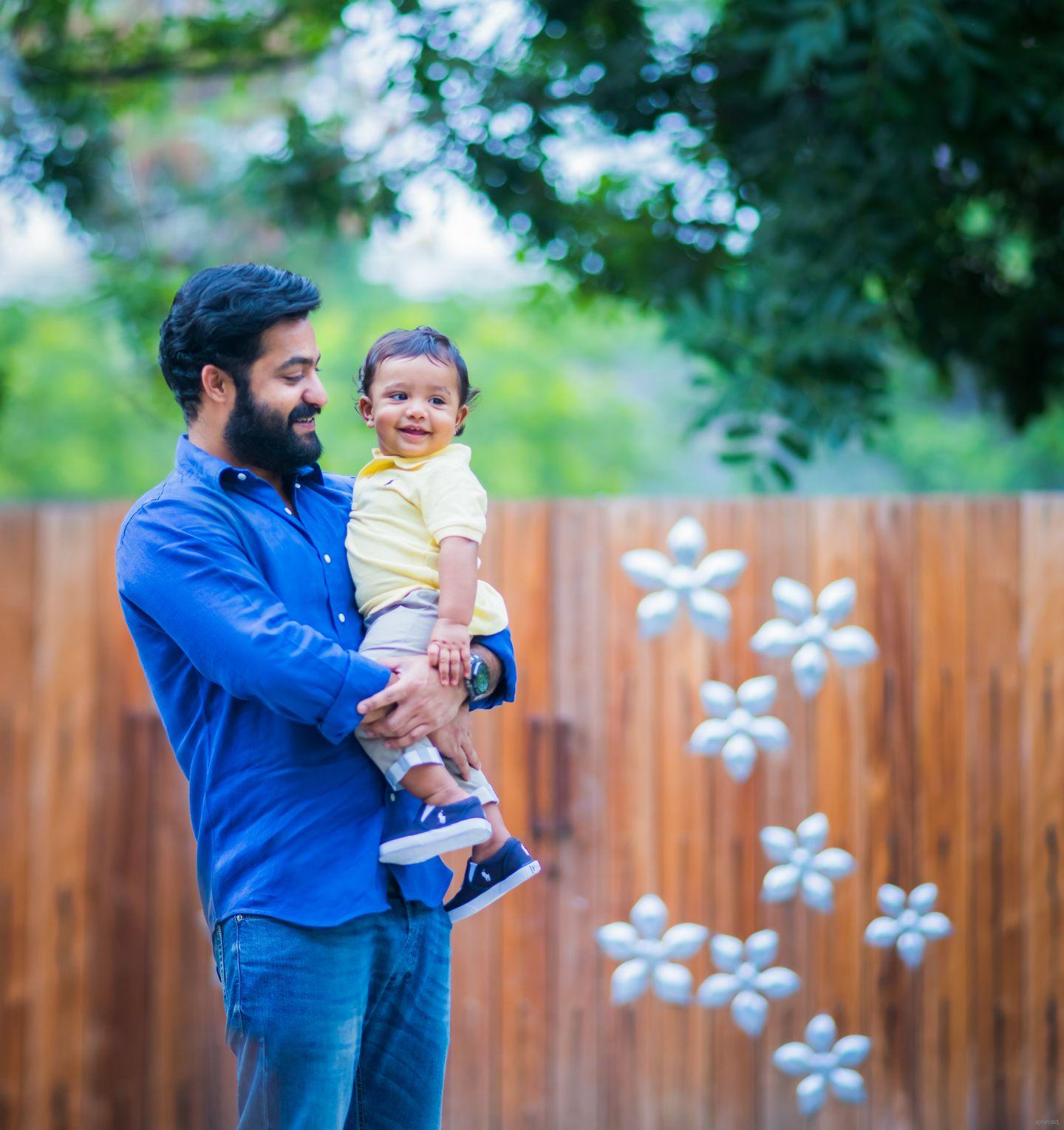Young Tiger Ntr With Little Tiger  Abhay Ram Photos