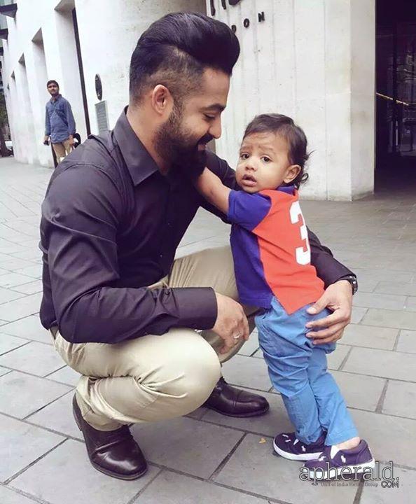 Young Tiger Ntr With Little Tiger  Abhay Ram Photos
