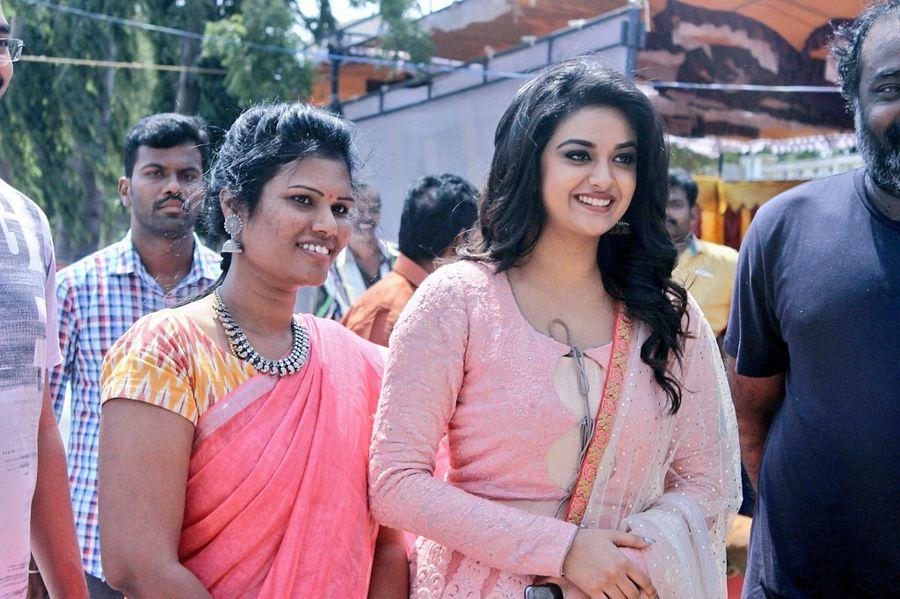 Actress Keerthy Suresh Stills at an inauguration in Chennai