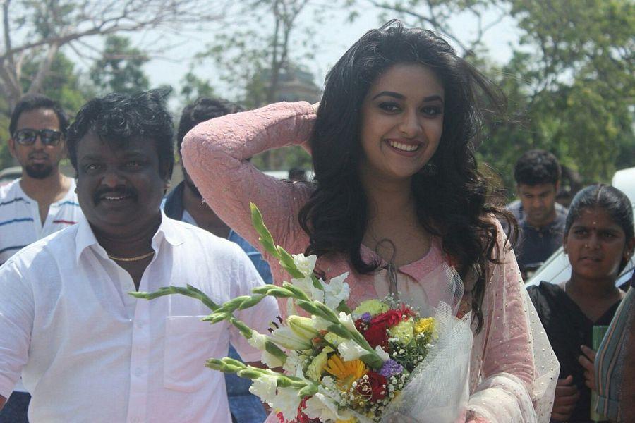 Actress Keerthy Suresh Stills at an inauguration in Chennai