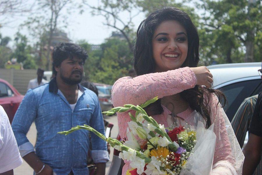 Actress Keerthy Suresh Stills at an inauguration in Chennai