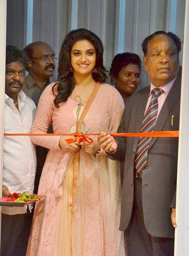 Actress Keerthy Suresh Stills at an inauguration in Chennai