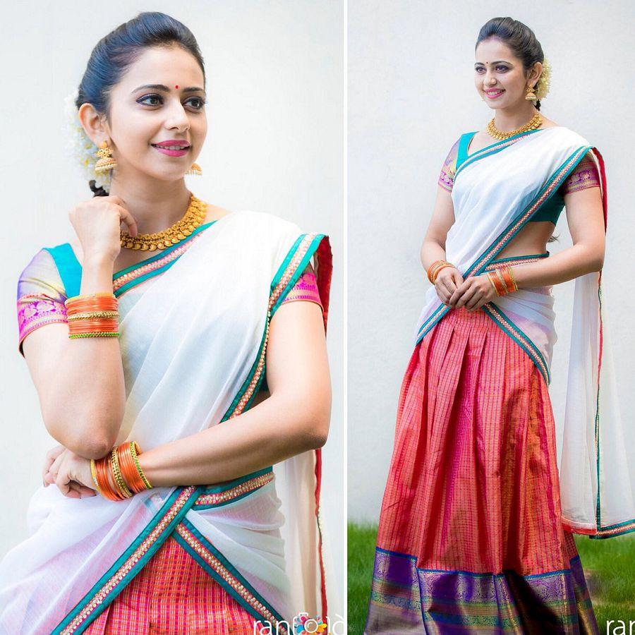 Actress Rakul Preet Singh Latest Half Saree Stills