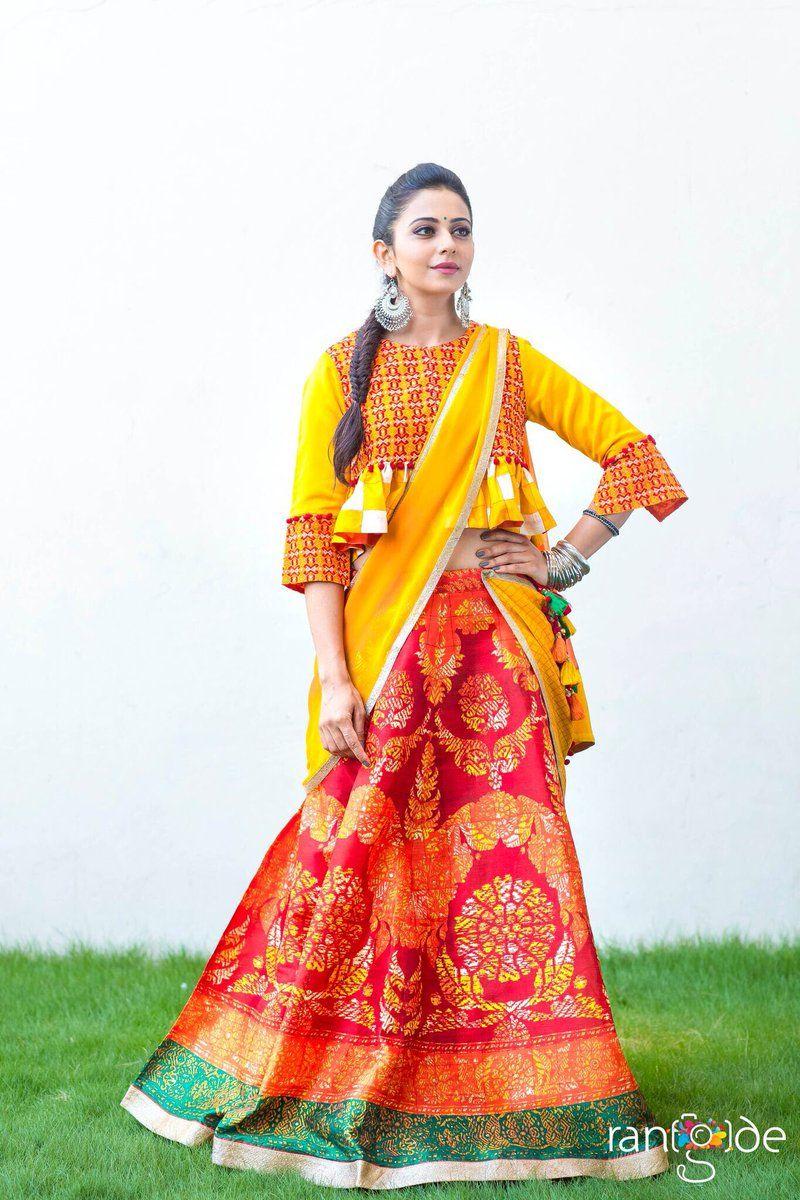 Actress Rakul Preet Singh Latest Half Saree Stills