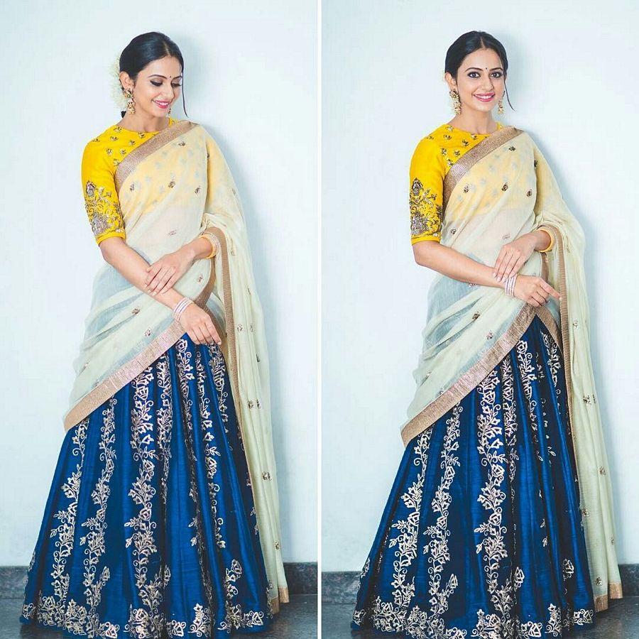 Actress Rakul Preet Singh Latest Half Saree Stills