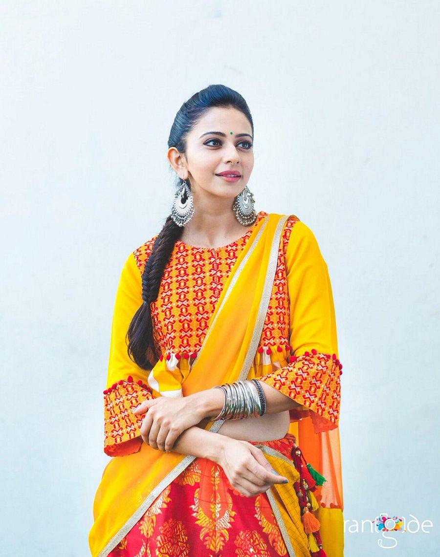 Actress Rakul Preet Singh Latest Half Saree Stills